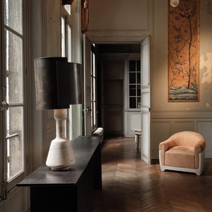 Travertine Table Lamp With Metal Shade E27 Led Light Home <b>Decor</b> <b>Lighting</b> For Living Room Bedroom Hotel Lobby - Product Image 2