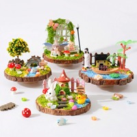 Scène de forêt de conte de fées créative à faire soi-même, micro-paysage en résine fait main, ornements de bureau, paysage miniature
