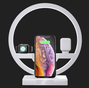 <span class=keywords><strong>3</strong></span> en 1 Sans Fil Chargeur Dock avec Lampe De Table 10W Chargeur Rapide pour <span class=keywords><strong>iPhone</strong></span> pour iwatch pour <span class=keywords><strong>airpods</strong></span> - Product Image 1