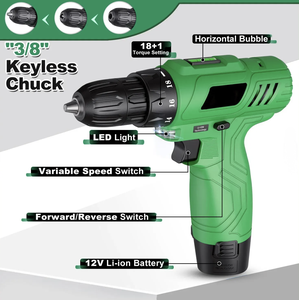 Set bor tanpa kabel Li Ion <span class=keywords><strong>12V</strong></span>, tanpa kunci kecepatan tunggal Motor disikat DIY gudang lokal AS kustomisasi Oem - Product Image 3