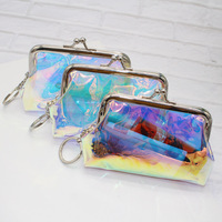 Logo Kustom PVC Kantong Koin Dompet Wanita Kunci Tas Kosmetik Gesper Clutch Dompet Koin Gesper Snap Penutupan Tas Lipstik