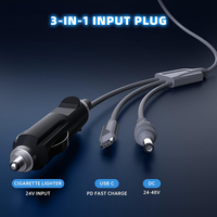 Cable de Alimentación para Auto Impermeable de 12V-24V, 3 en 1, Alta Velocidad, 100W, USB C, Encendedor de Cigarrillos, Repuesto para Starlink Mini