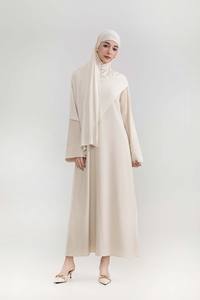 मामूली सुरुचिपूर्ण सरल मुस्लिम महिला v-गर्दन की टखने की लंबाई वाले कपड़े - Product Image 5