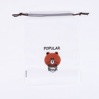 Grand sac à cordon en plastique PE givré personnalisé pour vêtements poly sac transparent pour emballage cadeau
