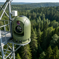 Caméra thermique infrarouge résistante aux intempéries, longue portée, PTZ, pour la protection contre les incendies forestiers en zone rurale