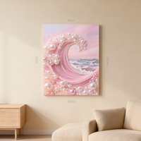 Kit de peinture 5D DIY avec cadre extensible, thème Château de plage, pour la création artisanale de perles blanches