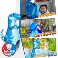 Sac de frappe dinosaure gonflable-Cible de boxe pour enfants en PVC écologique robuste avec action de rebond améliorée pour l'intérieur/l'extérieur