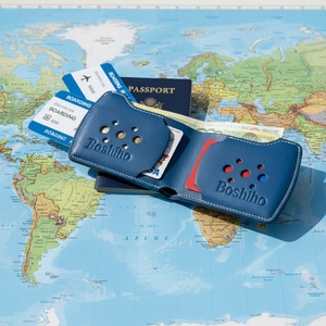 Handmade Fashion Minimalist <b>Trifold</b> Full Grain Genuine Leather Short <b>Wallet</b> Open Nylon Thread Men's Portable - Product Image 4