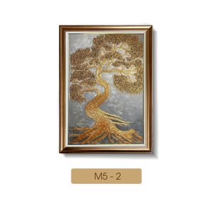 Cuadro Decorativo de Pared con Relieve Chapado en Oro Hecho a Mano, Diseño Artístico para el Hogar, Fabricante Vietnamita, Proveedor OEM ODM, Modelo MV5-2, Tamaño 40x60 cm - Product Image 3