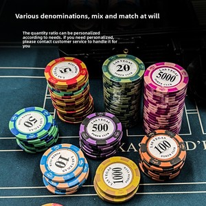 Ensemble complet de <span class=keywords><strong>poker</strong></span> Texas Hold'em WPT Crown Chip avec jetons en argile de 14g, étui en aluminium noir, nappe de table et accessoires de salle de jeu Mahjong - Product Image 4