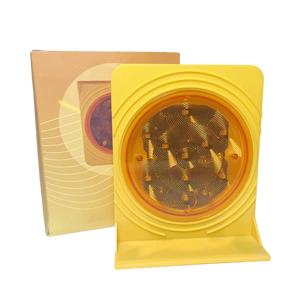 CE an toàn đường bộ giao thông năng lượng mặt trời bảng điều khiển màu vàng cảnh báo ánh sáng độ sáng cao LED flasher cực gắn PC chất liệu - Product Image 4