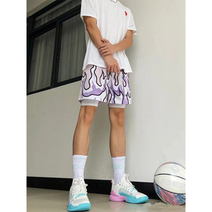 American Weaved-Short de basket-ball taille haute double couche pour homme, short de sport décontracté à séchage rapide, nouvelle tendance - Product Image 4