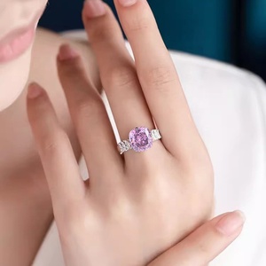 Squisito taglio di ghiaccio tritato <span class=keywords><strong>Micro</strong></span> pavé laboratorio zircone anello nobile platino placcatura anelli per donne di tendenza per la festa nuziale gioielli per la festa nuziale - Product Image 3