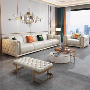 इतालवी शैली की लक्जरी अनुभागीय सोफे ने फोशान लिविंग रूम से सीधे आधुनिक हाई-एंड वास्तविक चमड़े का कारखाना स्थापित किया है। - Product Image 3