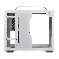 Casing Komputer Gaming Mini Putih Murni Laris Manis, Portabel, Berbahan Aluminium, Sisi Transparan, Pendingin Air, Mikro