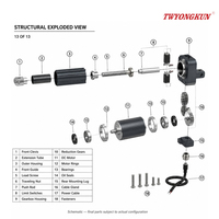 Actionneur linéaire YH8-522 étanche IP66, capacité de charge 1200N, moteur DC à balais 24V/48V pour maison intelligente, vélo électrique, trappe de bateau