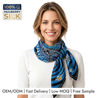2026 Foulard carré en soie sergé 14mm 100% Soie de mûrier, Bord roulé à la main, Faible MOQ, Personnalisable, pour femme, Bandana, Foulard de tête