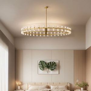 Candelabro redondo de sala de estar personalizado de China, candelabros de techo alto y luces colgantes - Product Image 2