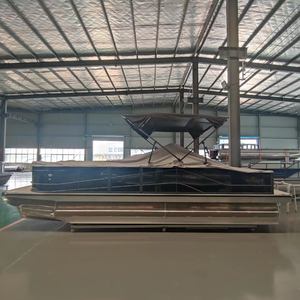 <span class=keywords><strong>Gospel</strong></span> 760 Sport Yacht Barco de pontón de aluminio negro con motor fuera de borda 25 pies de longitud - Product Image 2