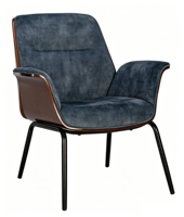 Fauteuil pivotant moderne en contreplaqué courbé, fauteuil de salon luxueux rembourré, pieds en métal noir pour salle à manger, salon, hôtel, bureau, café