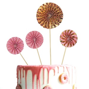 EASTTERN Set di Decorazioni Colorate per Cupcake, Ventagli di Carta per Baby Shower, Matrimoni, Compleanni e Feste per Bambini - Product Image 1