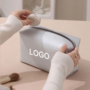 XDH1310 Custom Makeup Bag Portable PU Leather Waterproof Toiletry Pouch Travel Make up Bag Brush Cosmetic Bag for Women - Product Image 1