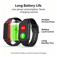 Montre connectée pour personnes âgées, utilisation en maison de retraite, alarme de sécurité SOS, appel d'urgence, alarme de chute, localisation GPS, étanche IP67