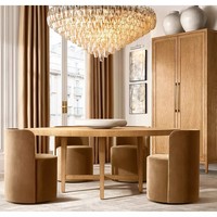 Table à manger ronde contemporaine française, mobilier de salle à manger |   Table à manger design pour villas, hôtels et chambres d'hôtes - Personnalisable
