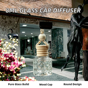 Bottiglia di Vetro per Profumo da Auto Personalizzata, 8ml, Forma Rotonda, con Tappo a Vite, per Diffusore di Oli Essenziali, Stampa Serigrafica - Product Image 1