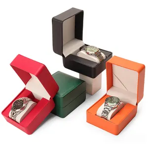 Fabricantes al por mayor Joyero Flip PU cuero Cajas de reloj Reloj Embalaje Joyería Almacenamiento Cajas de regalo