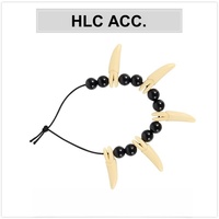 RTS Stone Age Voodoo Cave Bois Pendentif Collier Ivoire Blanc Sanglier Défenses Pendentif Collier Avec Crâne Perles Corne Bijoux