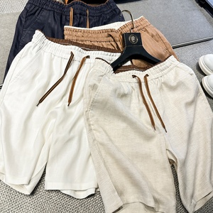 Premium LP Style Men's Linen Lyocell <b>Shorts</b> <b>Old</b> Money Vintage Drawstring Loose Fit Summer Casual Trousers Custom Logo OEM - Product Image 6