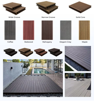 Planches de terrasse WPC antidérapantes avec surface texturée pour quai au bord du lac, passerelle en bordure de rivière, ponton et quai de bateau