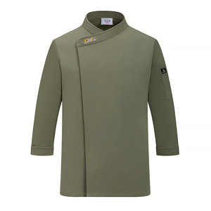 Uniforme de chef en polyester à manches courtes, respirant, extensible, haut de gamme, combinaison de cuisine pour hôtel, <span class=keywords><strong>tenue</strong></span> de chef de cuisine pour hommes - Product Image 5