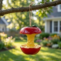Mangeoire à oiseaux en résine en forme de fruit, design original, décoration de jardin extérieur, cour, ornement pour l'alimentation des oiseaux sauvages