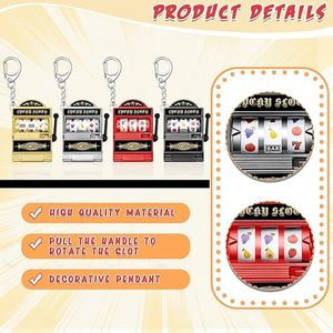 Llavero de máquina tragamonedas mini, el más vendido, al por mayor, recuerdos de Las Vegas, llavero de casino con manivela funcional, regalos de fiesta de la suerte con jackpot - Product Image 4