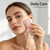 Outil de massage Gua Sha en quartz rose et jade rose pour la relaxation