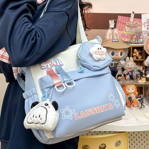 Nuova borsa a tracolla <span class=keywords><strong>femminile</strong></span> di grandi dimensioni per studenti delle scuole medie inferiori classi supplementari per ragazze a spalla singola scuola primaria - Product Image 3