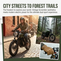 Moto électrique vintage Scrambler 2000W 72V, longue portée, tout-terrain, pour adultes