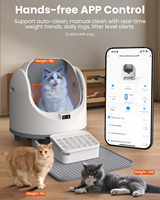 Selbst reinigende Katzen toilette App Control Automatische Katzen toilette mit zwei Sicherheits sensoren Open Top Design Inklusive Duft patrone
