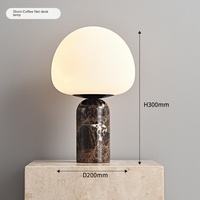 Lampe de table LED électrique moderne de style nordique, abat-jour en verre marbré naturel, base E26, lumière blanc chaud 2700K, pour chambre et salon