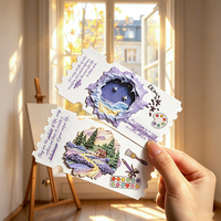 Autocollants découpés en forme de peinture à l'huile vintage Mr.Paper White Kraft, pour journalisation, scrapbooking et loisirs créatifs