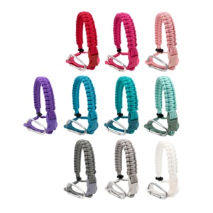 Paracord hijau tentara pegangan botol air gaya baru mulut lebar dengan karabiner tahan lama untuk berkemah luar ruangan dan mendaki - Product Image 6