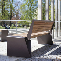 Banc d'extérieur en acier de luxe, chaise à dossier long, rue publique, jardin, sièges, patio, banc