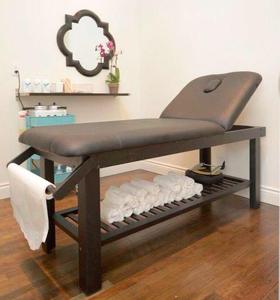 <span class=keywords><strong>Table</strong></span> de massage portable moderne à cadre en bois réglable avec éponge haute densité, mobilier de salon pliable et casier - Product Image 4