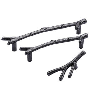 Modern Luxury Minimalist Zinc Cabinet Hardware American Black Wine Rack Drawer Wardrobe <strong>Door</strong> Furniture Branch Handle Living Room - Product Image 2