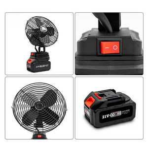 Ventilateur électrique portable 21V à batterie au lithium industrielle avec moteur sans balais, construction en acier allié pour usage domestique et en camping - Product Image 3
