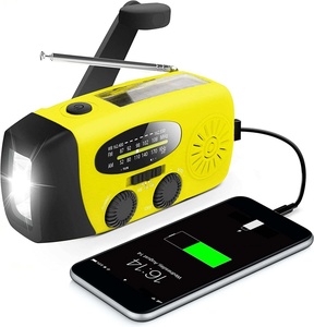Radio météo portable NOAA 2000 mAh à manivelle solaire avec fonction Power Bank pour la prévention des crises - Marché allemand - Product Image 1