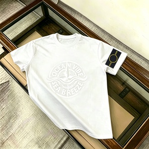 Camiseta de manga corta de lujo para hombre, 100% algodón transpirable, estilo casual clásico de verano, ideal para mayoristas. - Product Image 6