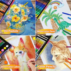Kit Artistico 184 Pezzi, Set di Disegno con Matite Colorate, Pastelli, Pastelli a Olio, Colori ad Acquerello - Product Image 4